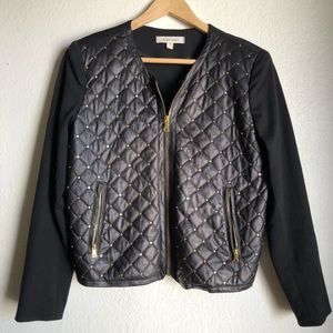 Ellen Tracy Black studded zip up jacket. Size small